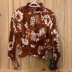 XL Junior, Long Sleeve, Turtle Neck, Flower Design